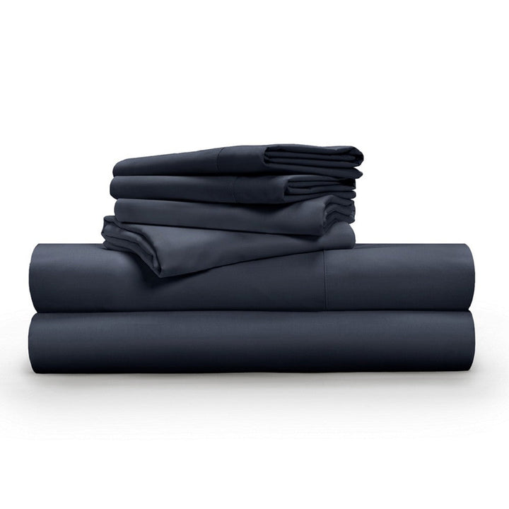 Pillow Guy Soft & Smooth Tencel Sheet 6-Piece Set, Dark Navy